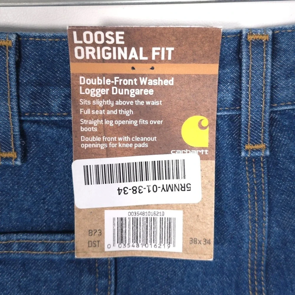 CARHARTT New Double Front Knee VTG Jeans 38x34 Logger Dungaree Loose Fit B73 DST
